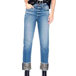 ⭐️AO.LA Alice & Olivia high rise girlfriend sequin studded cuff jeans- 24